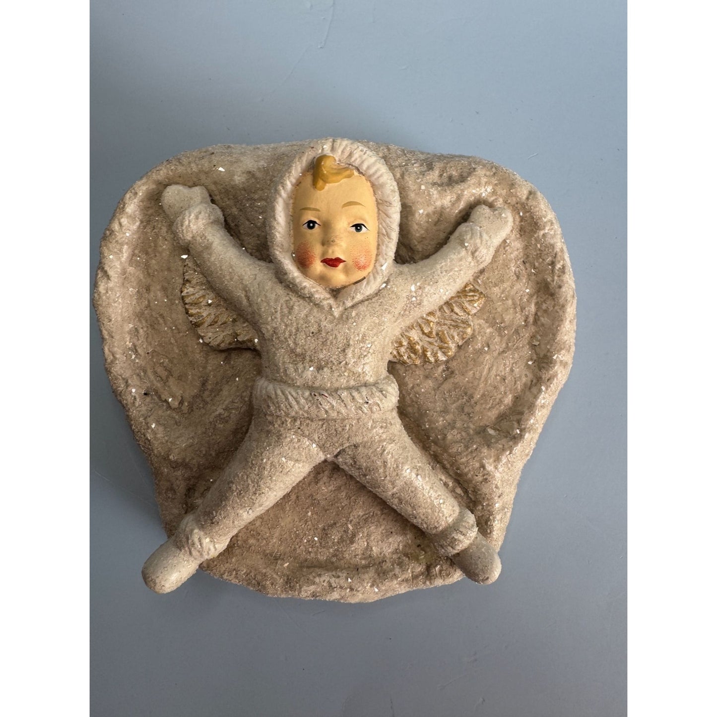 Vintage Walnut Ridge Snow Angel Chalkware Figure 6" X 7"
