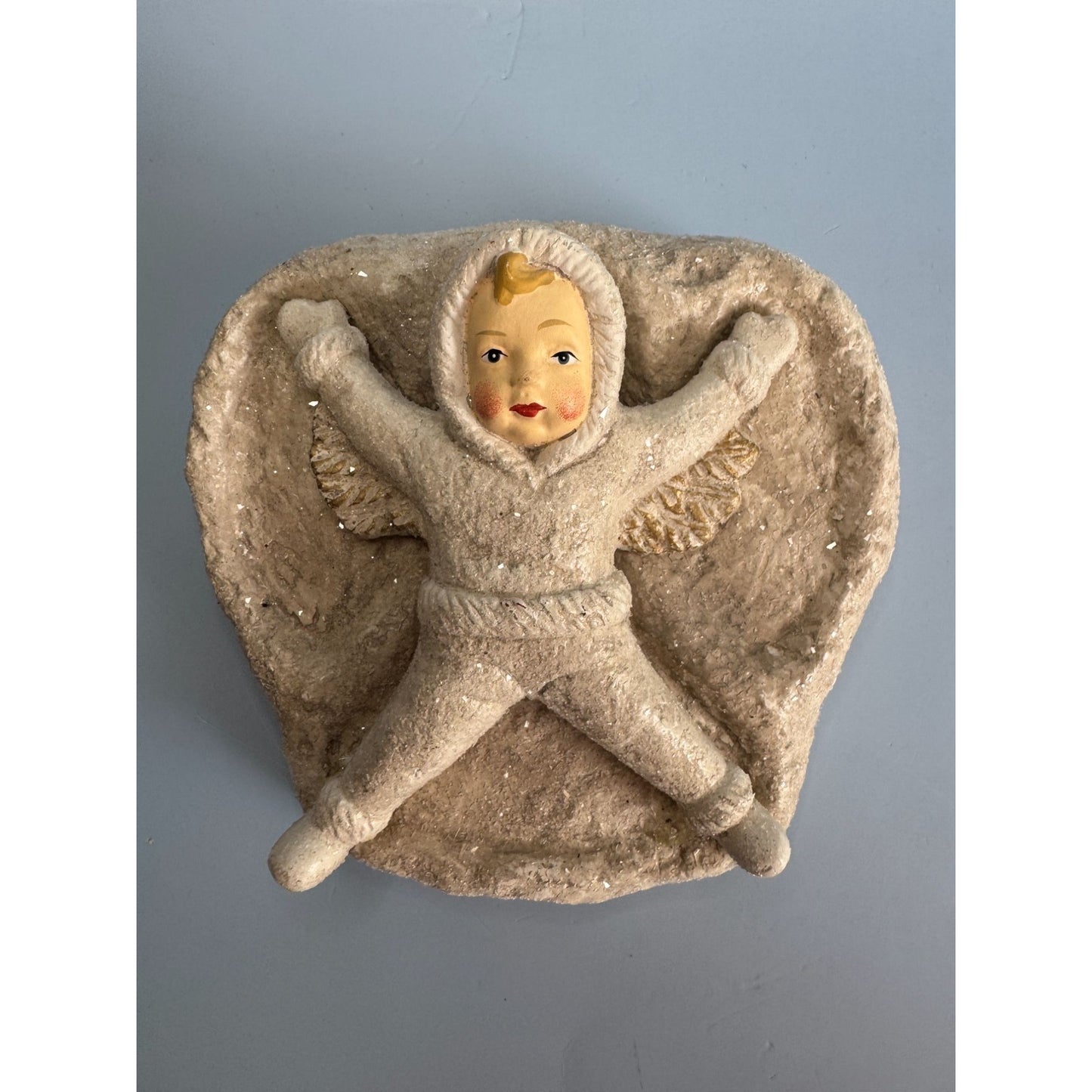 Vintage Walnut Ridge Snow Angel Chalkware Figure 6" X 7"