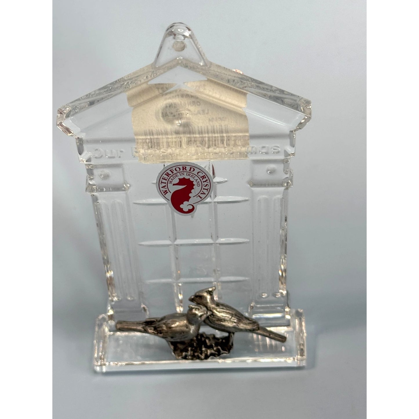 Waterford Crystal "Our First Christmas" 2004 Ornament With Love Birds Design Boxed