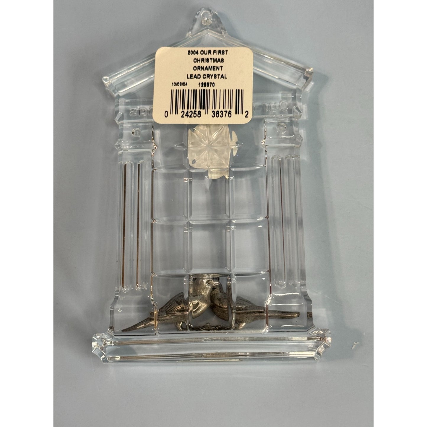 Waterford Crystal "Our First Christmas" 2004 Ornament With Love Birds Design Boxed