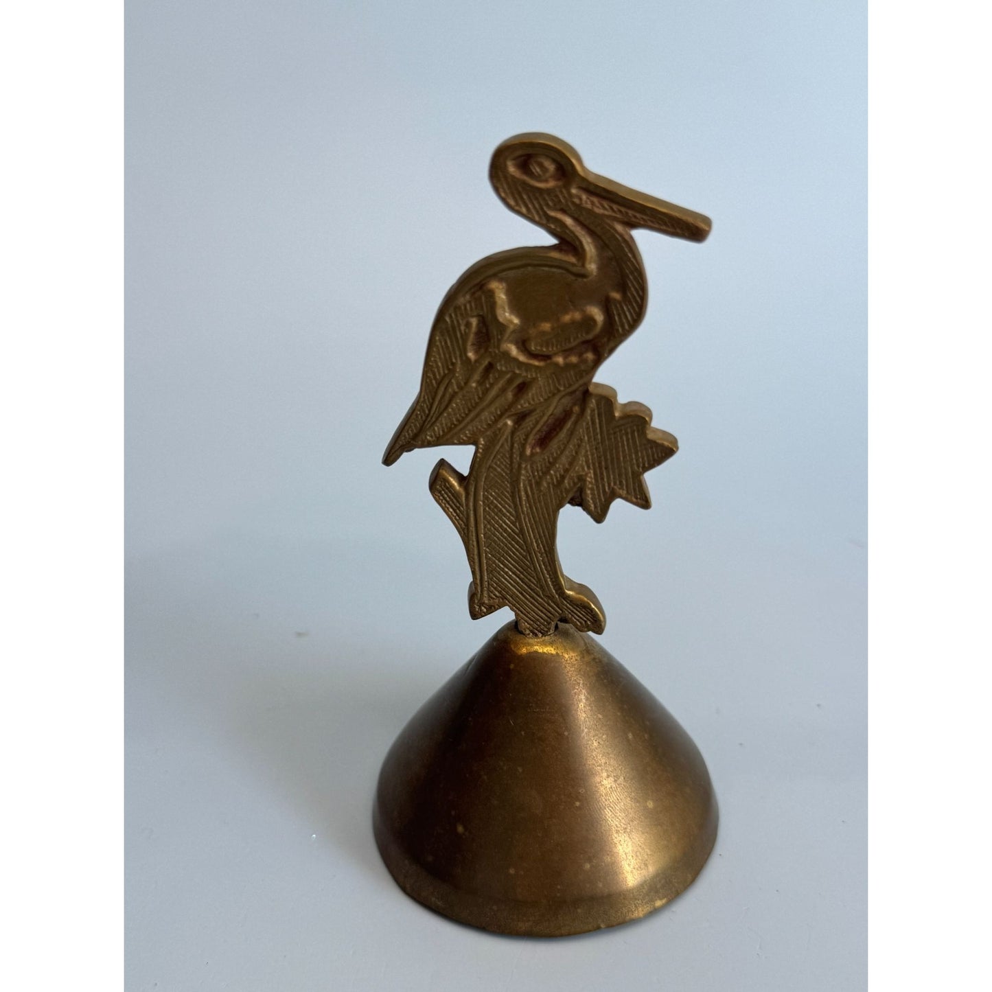 Vintage Brass Stork Bell Bells Of Sarna Made In India 4 1/4"