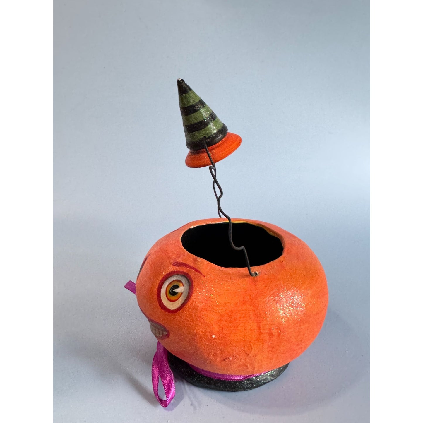 Halloween Pumpkin Paper Mache Container By Dept. 56
