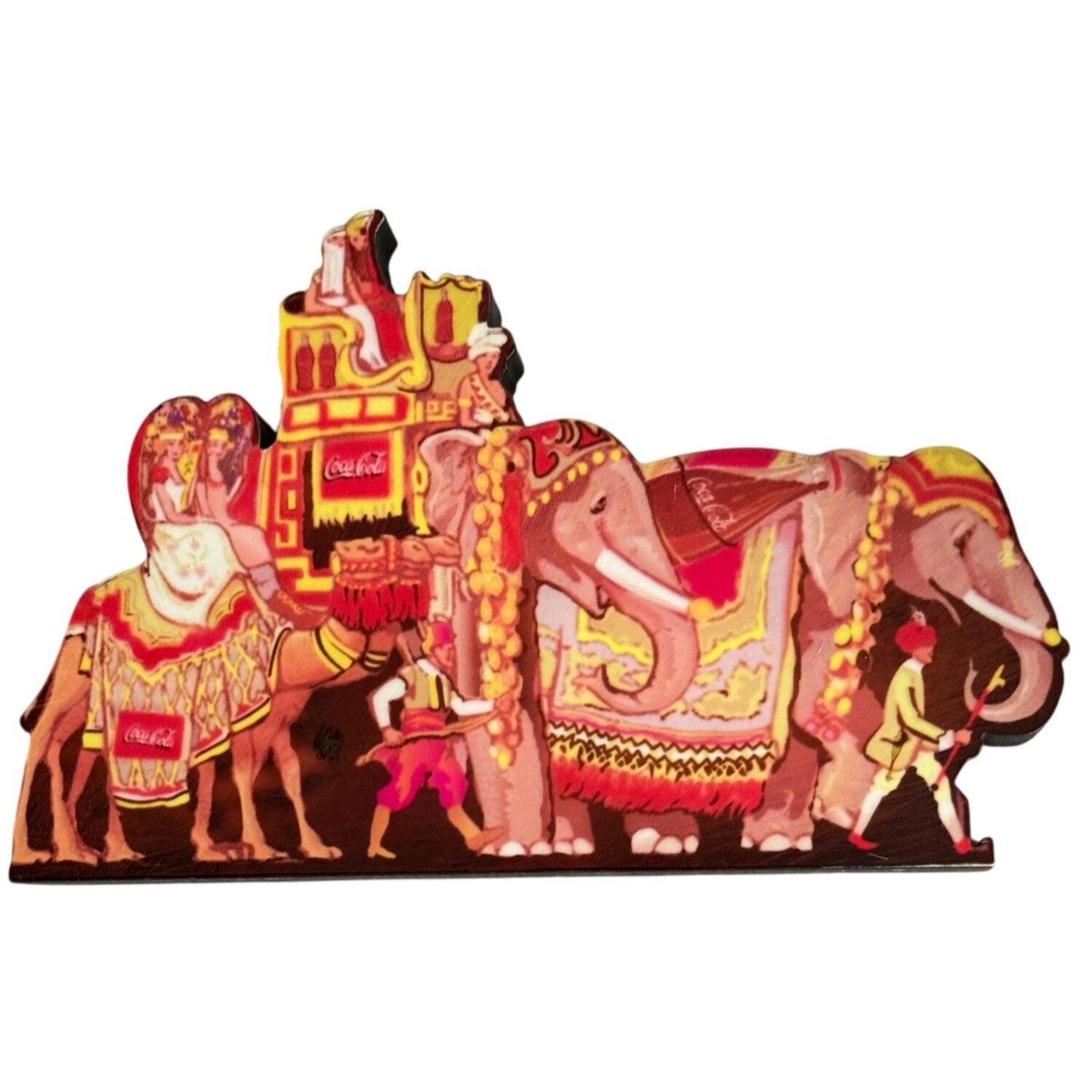 Sheilas Coca-Cola Circus Parade Elephants 1998 Wooden Plaque Collectible Decoration