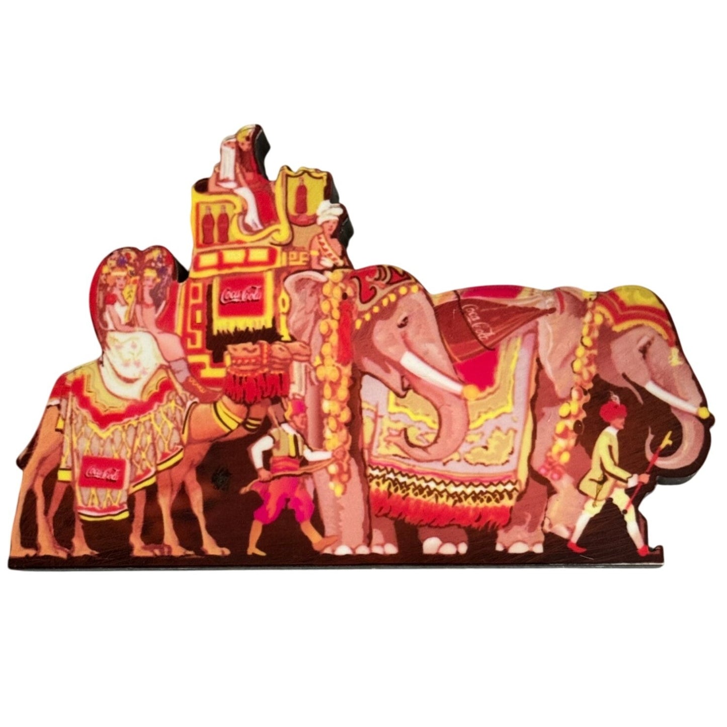 Sheilas Coca-Cola Circus Parade Elephants 1998 Wooden Plaque Collectible Decoration
