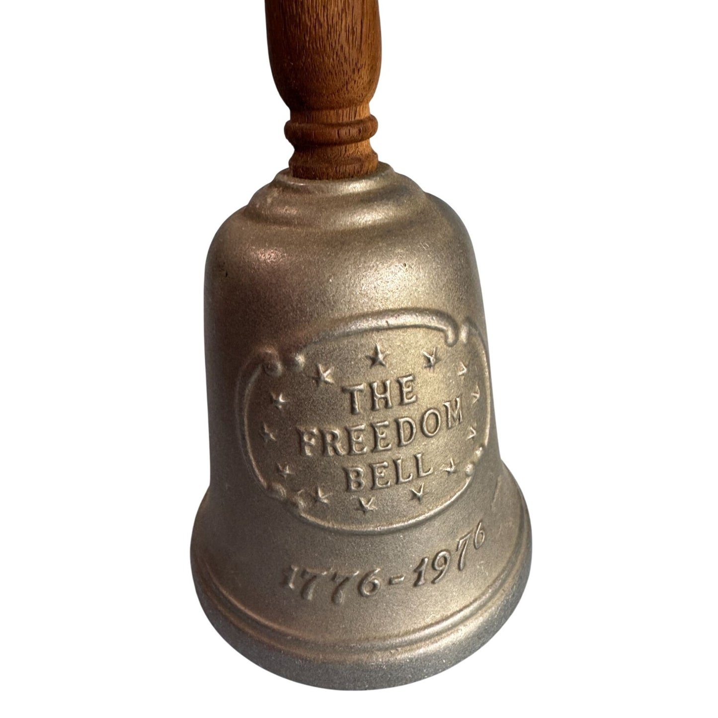 Vintage 1976 Gorham The Freedom Bell Wood Handle Pewter Bicentennial 10 1/4"