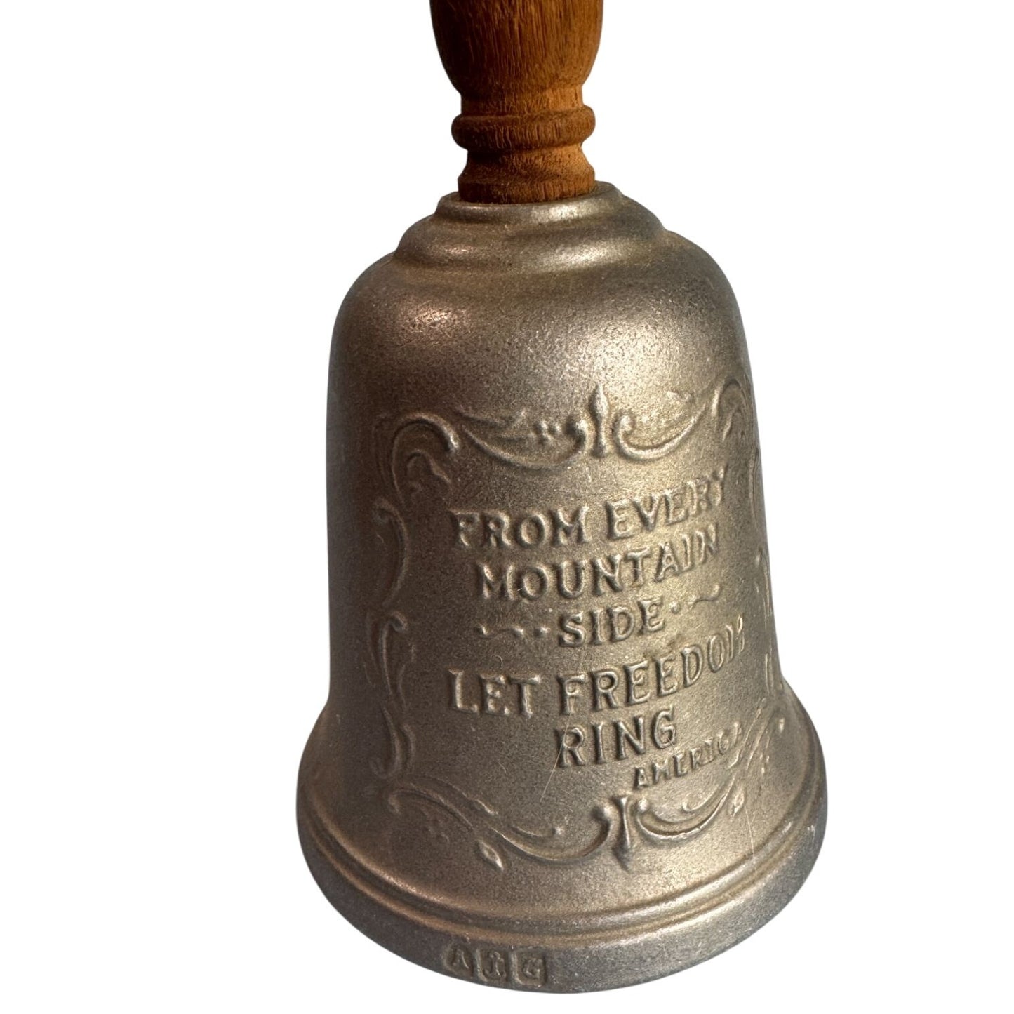 Vintage 1976 Gorham The Freedom Bell Wood Handle Pewter Bicentennial 10 1/4"