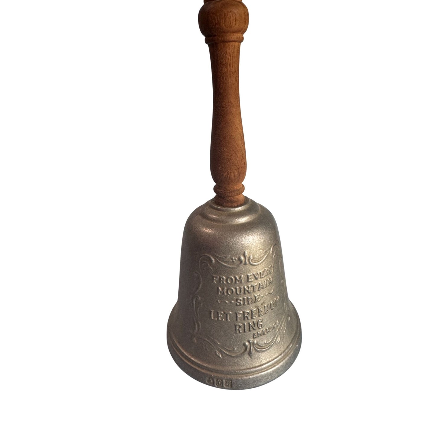 Vintage 1976 Gorham The Freedom Bell Wood Handle Pewter Bicentennial 10 1/4"