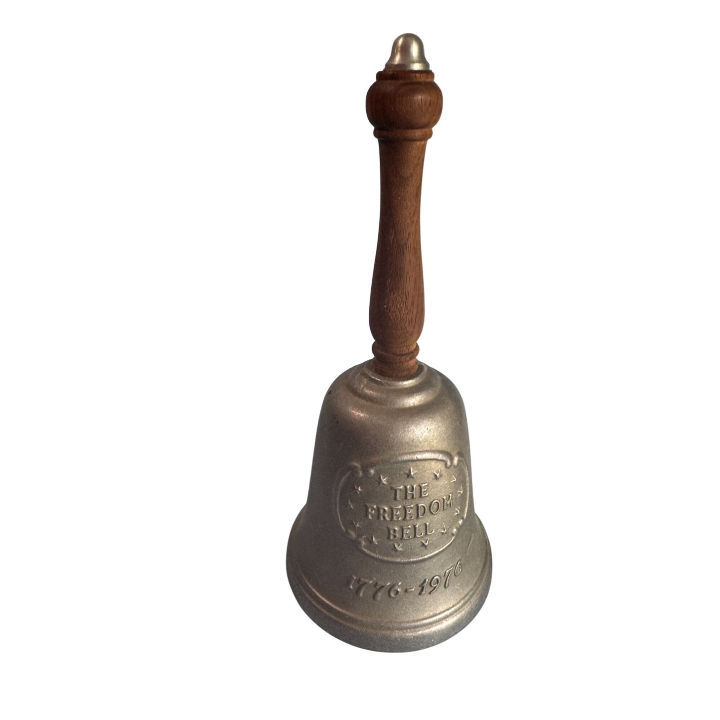 Vintage 1976 Gorham The Freedom Bell Wood Handle Pewter Bicentennial 10 1/4"