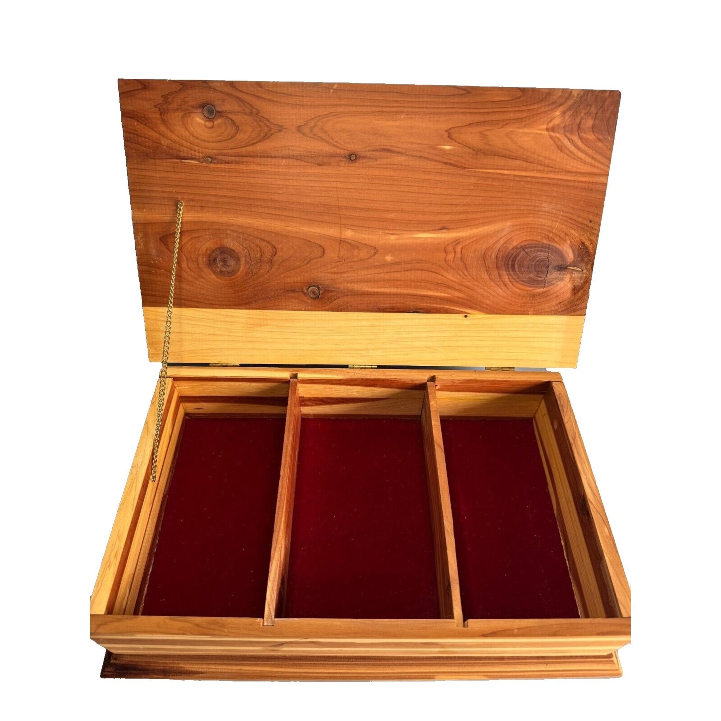 Nordstrom Cedar Wooden Jewelry & Trinket Storage Box With Dividers