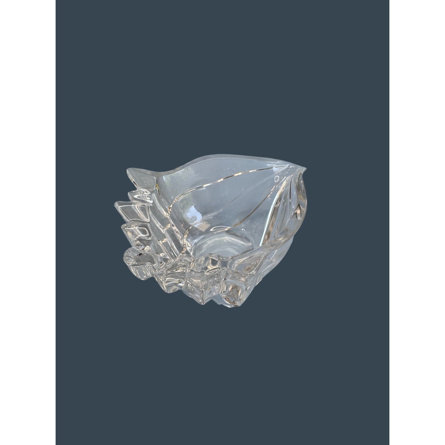 Marquis By Waterford Crystal Conch Shell Dish Votive Candle/Tea Light Holder 5 1/2" X 2 1/2" Elegant Coastal Decor