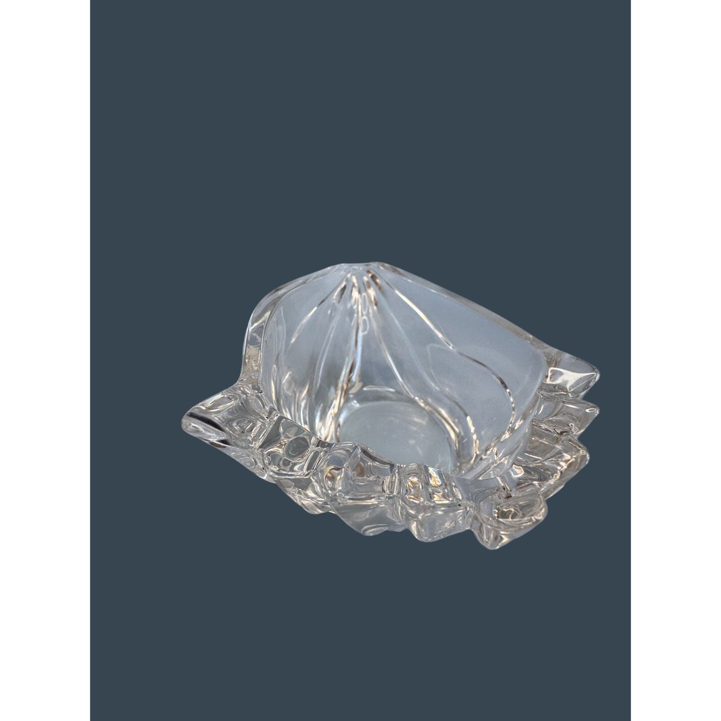 Marquis By Waterford Crystal Conch Shell Dish Votive Candle/Tea Light Holder 5 1/2" X 2 1/2" Elegant Coastal Decor