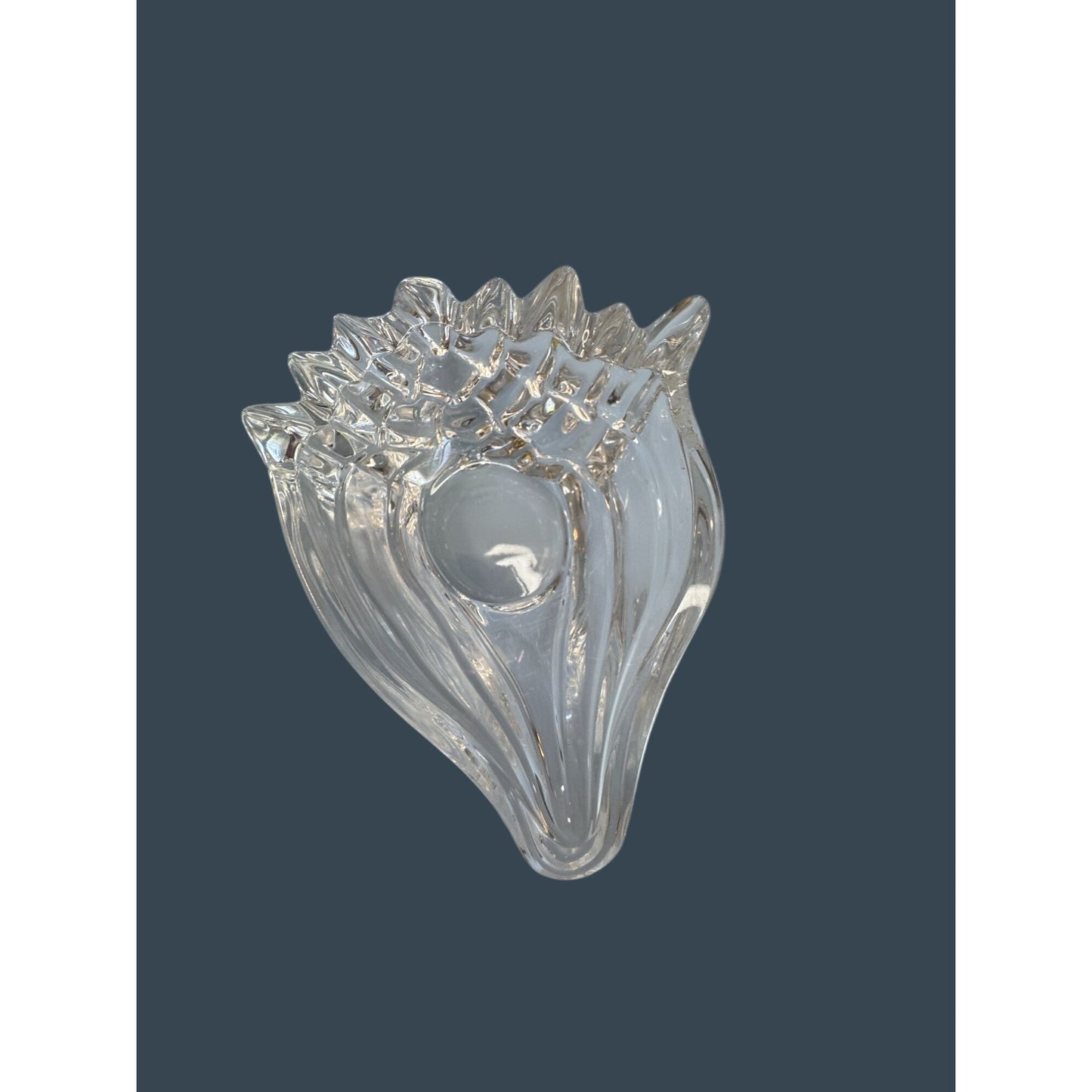 Marquis By Waterford Crystal Conch Shell Dish Votive Candle/Tea Light Holder 5 1/2" X 2 1/2" Elegant Coastal Decor