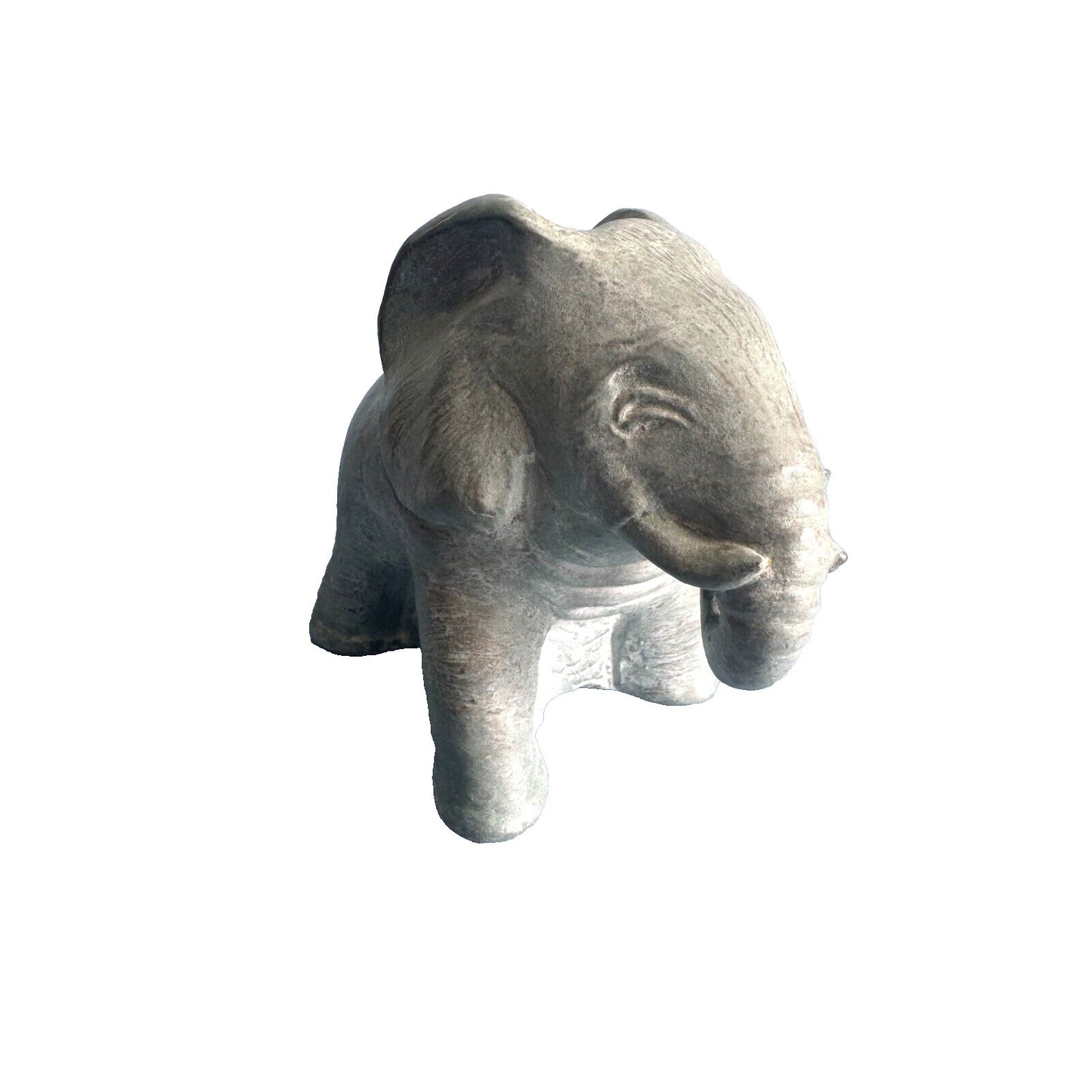 Isabel Bloom Sculpted Concrete Elephant Figurine Signed By Artist 5" X 6" USA Unique Home Decor