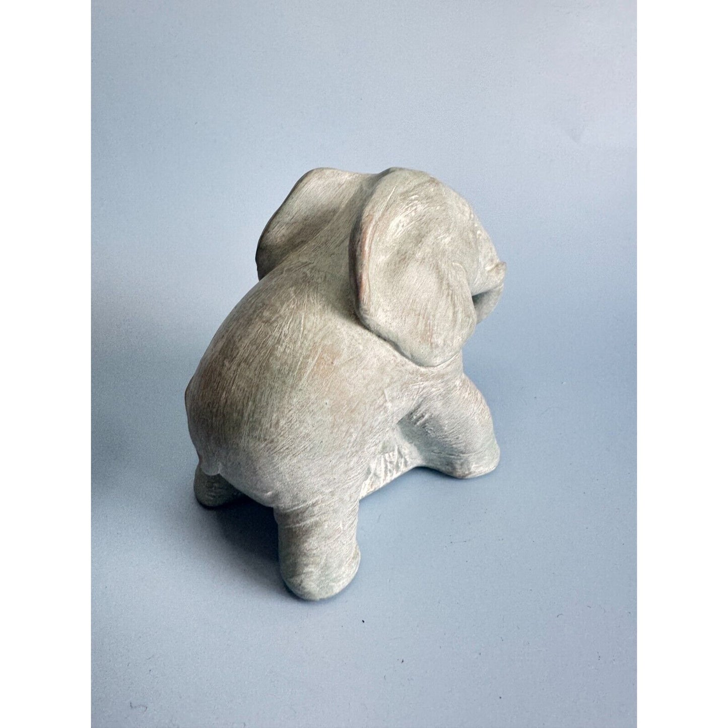 Isabel Bloom Sculpted Concrete Elephant Figurine Signed By Artist 5" X 6" USA Unique Home Decor