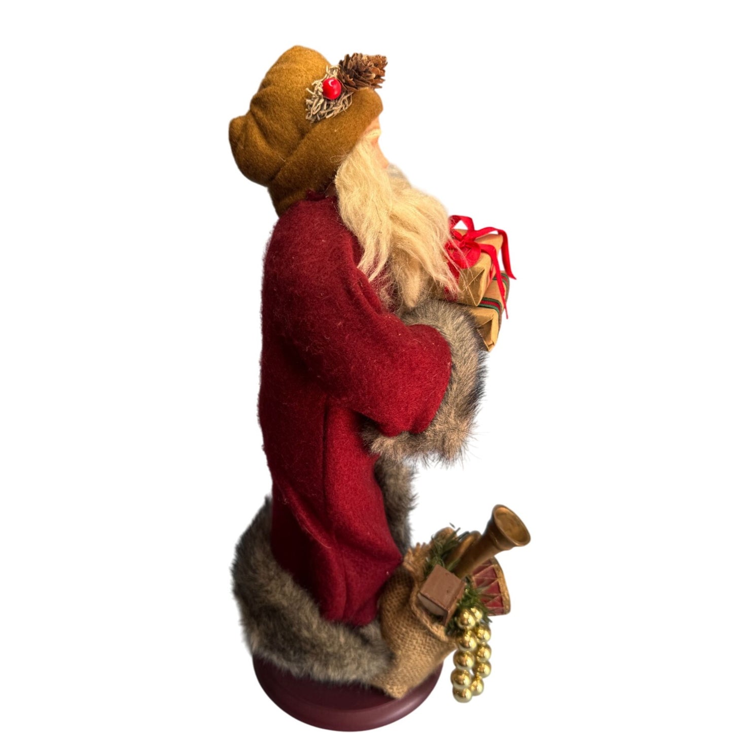 Folk Art Santa Claus Figurine Handcrafted Signed by Artist Cook 2018 17 Inch