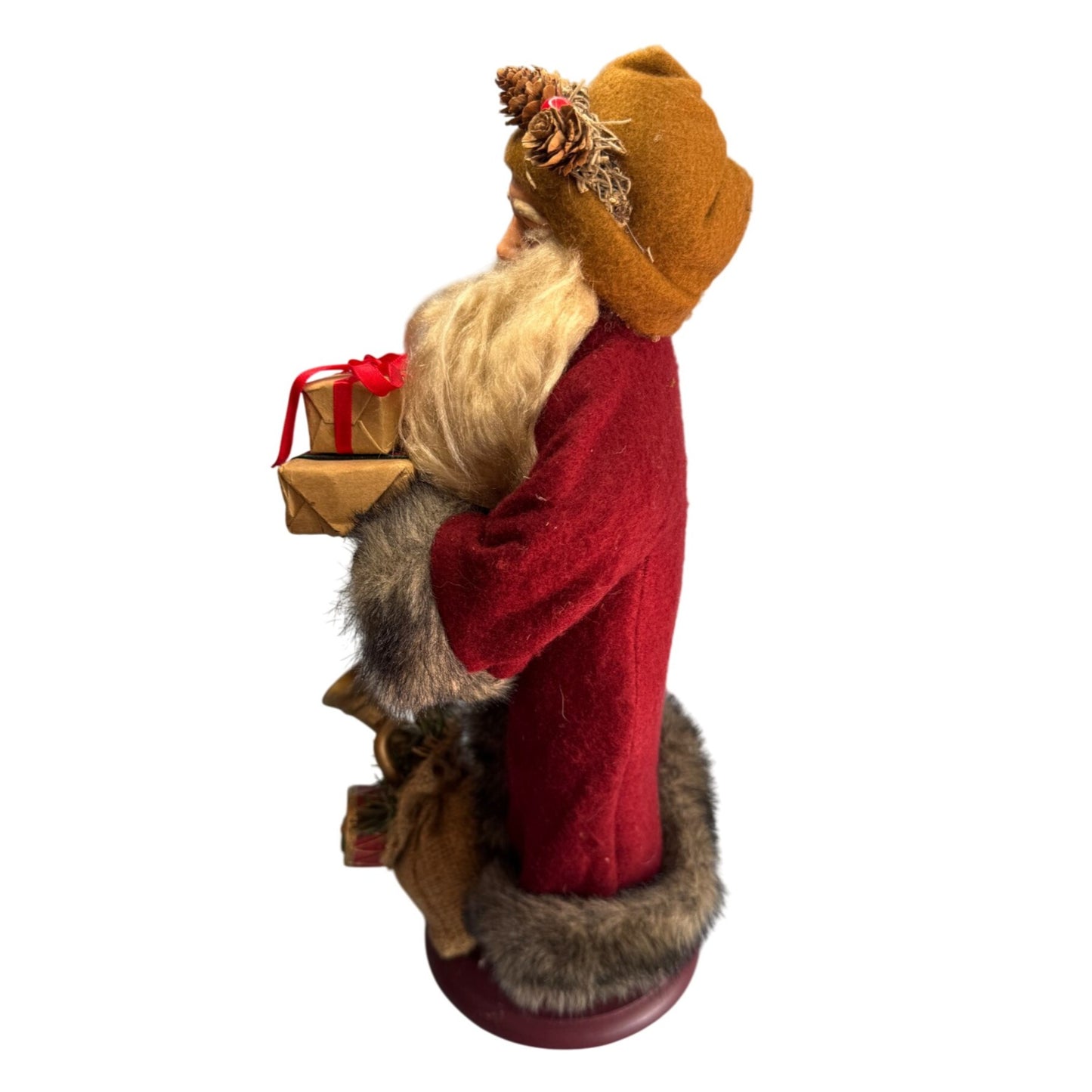 Folk Art Santa Claus Figurine Handcrafted Signed by Artist Cook 2018 17 Inch