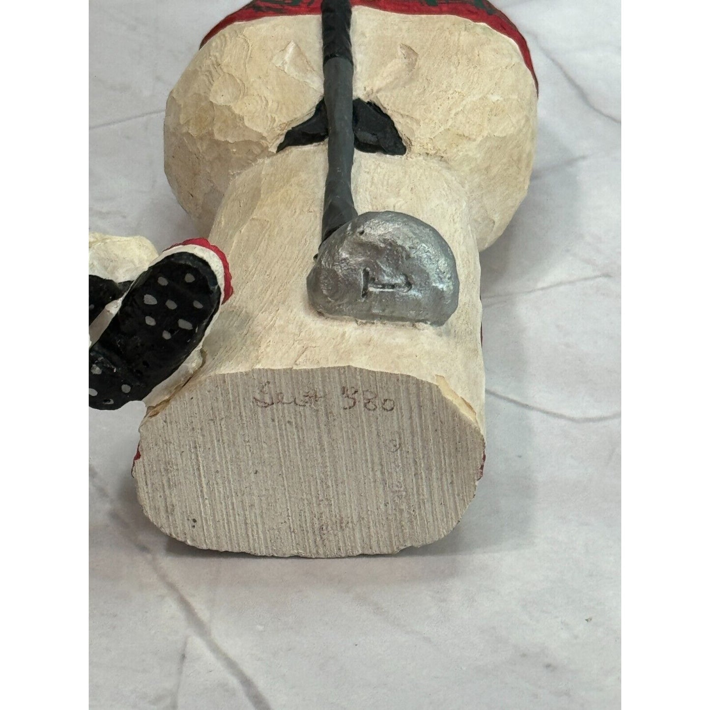 MacDonald Claus 1997 Carved Wood Scottish Golfer Figurine Scotland Signed Artist