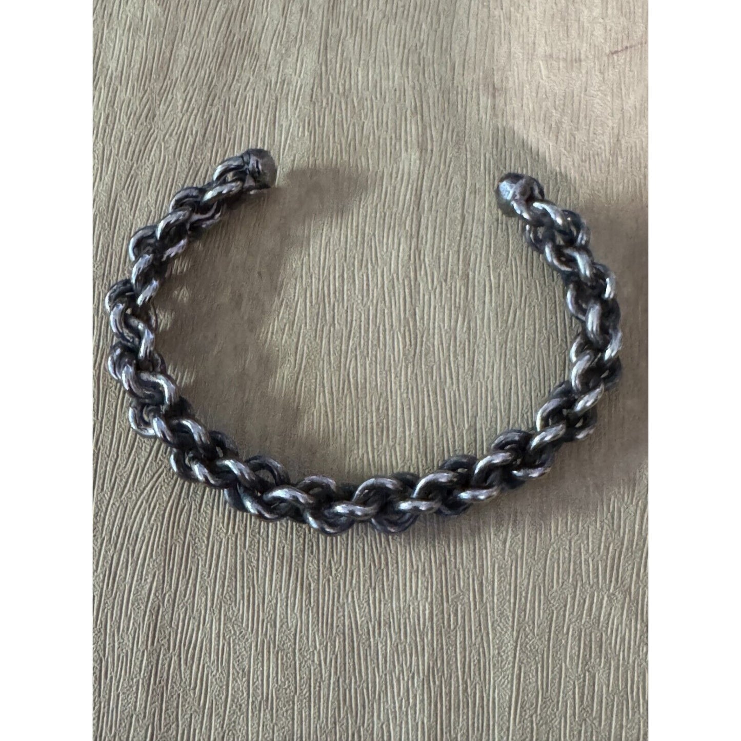 Chainmaille Silverplate Viking Cuff Woven Dark Silver Bracelet 6 1/2"