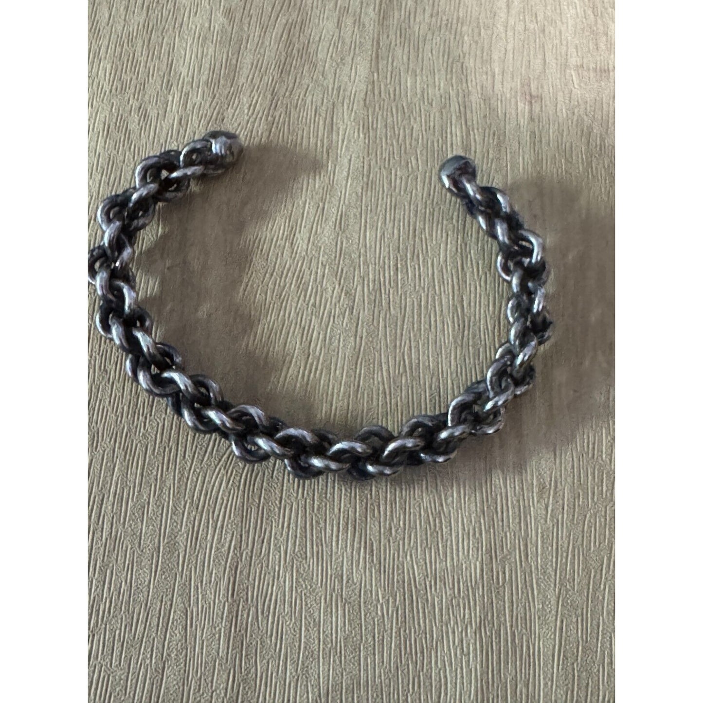 Chainmaille Silverplate Viking Cuff Woven Dark Silver Bracelet 6 1/2"