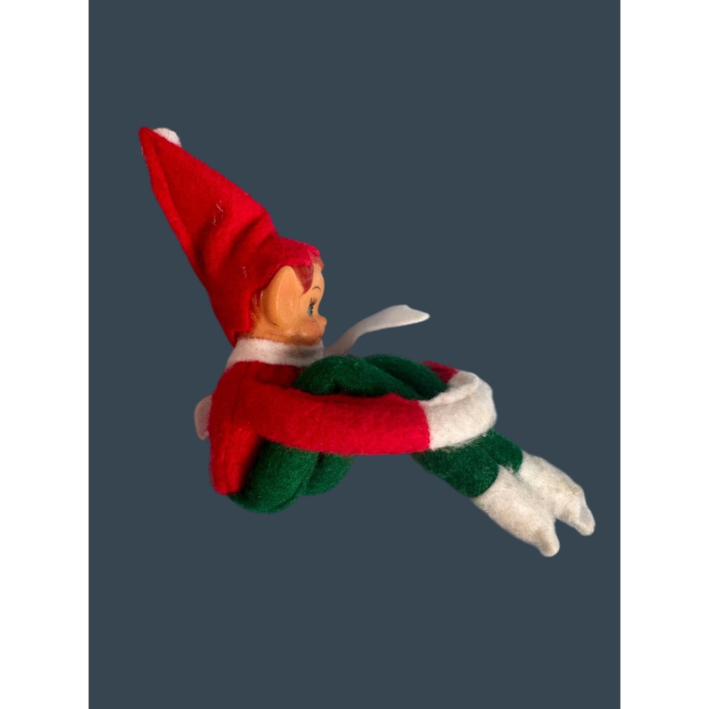 Vintage Midcentury Kneehugger Elf With Rubber Face & Felt Body