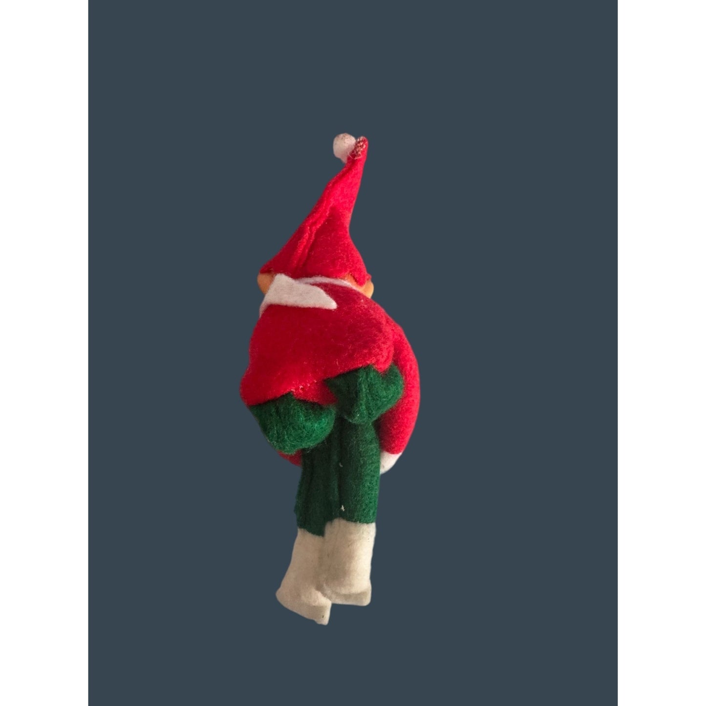 Vintage Midcentury Kneehugger Elf With Rubber Face & Felt Body