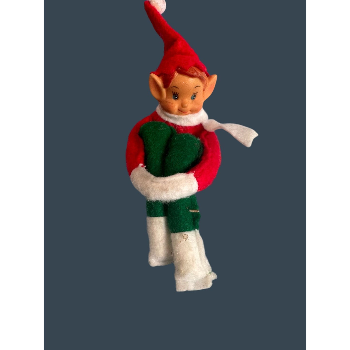 Vintage Midcentury Kneehugger Elf With Rubber Face & Felt Body