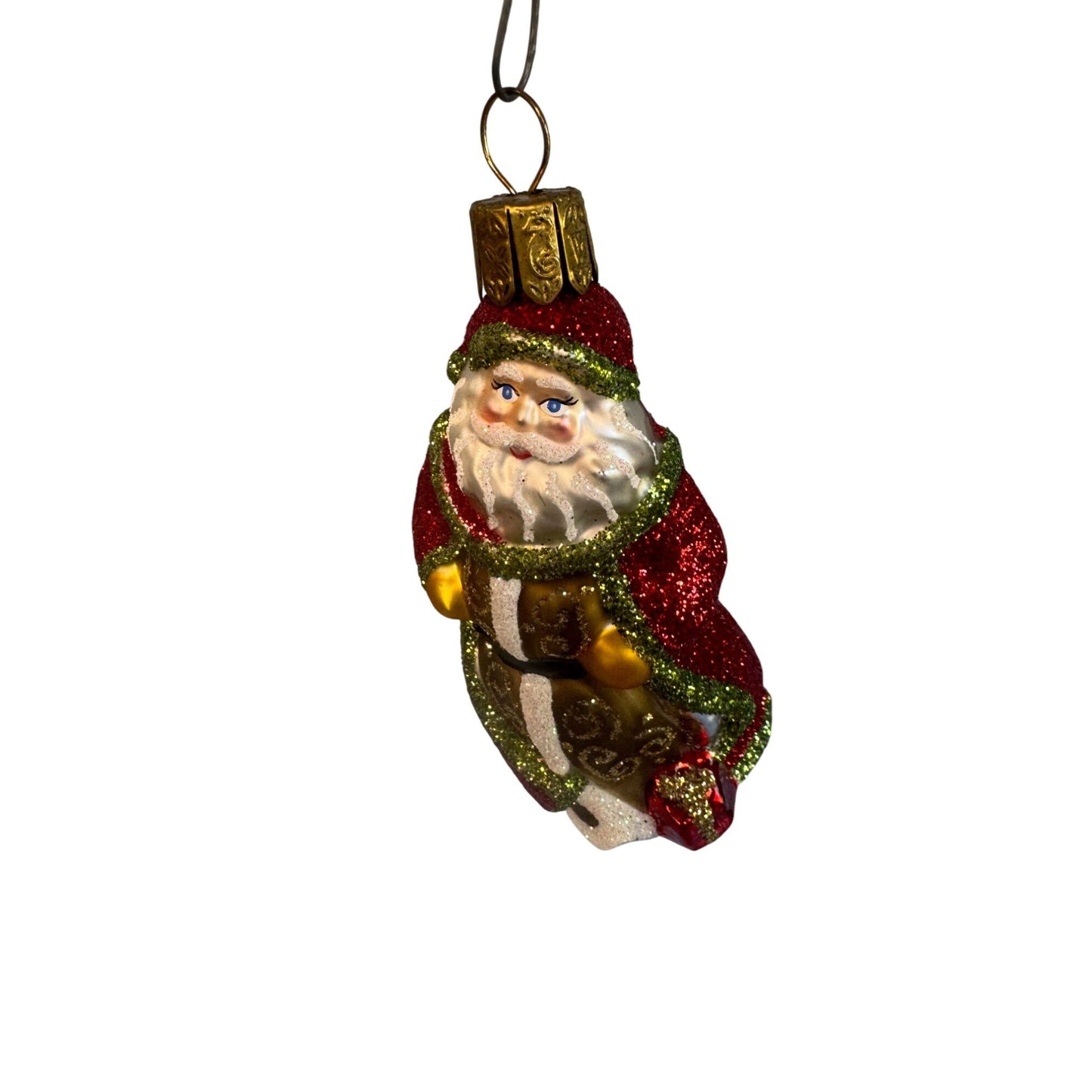 Waterford Holiday Heirlooms Santa Ornaments Set Of 3 Glass 3 1/2 Boxed