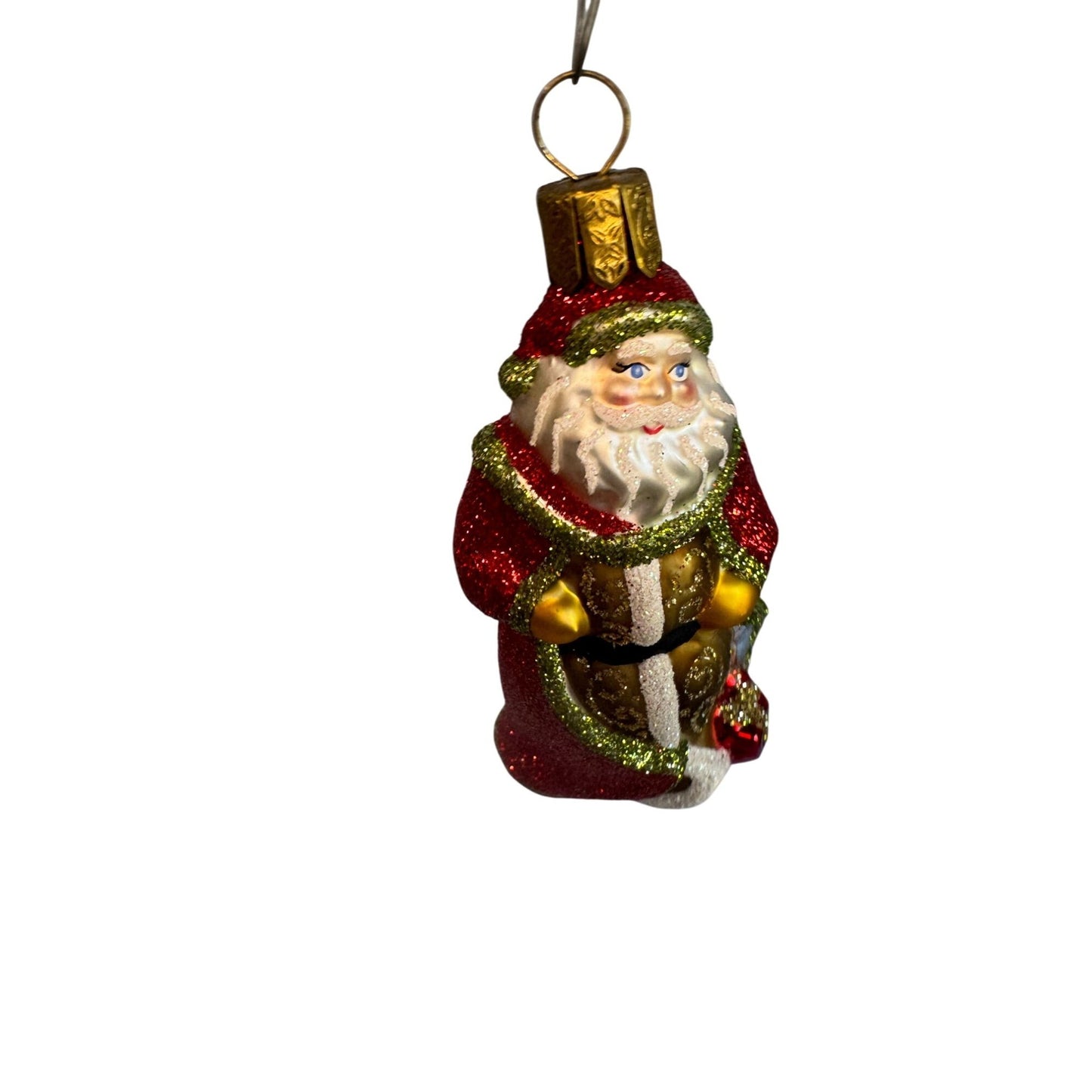 Waterford Holiday Heirlooms Santa Ornaments Set Of 3 Glass 3 1/2 Boxed