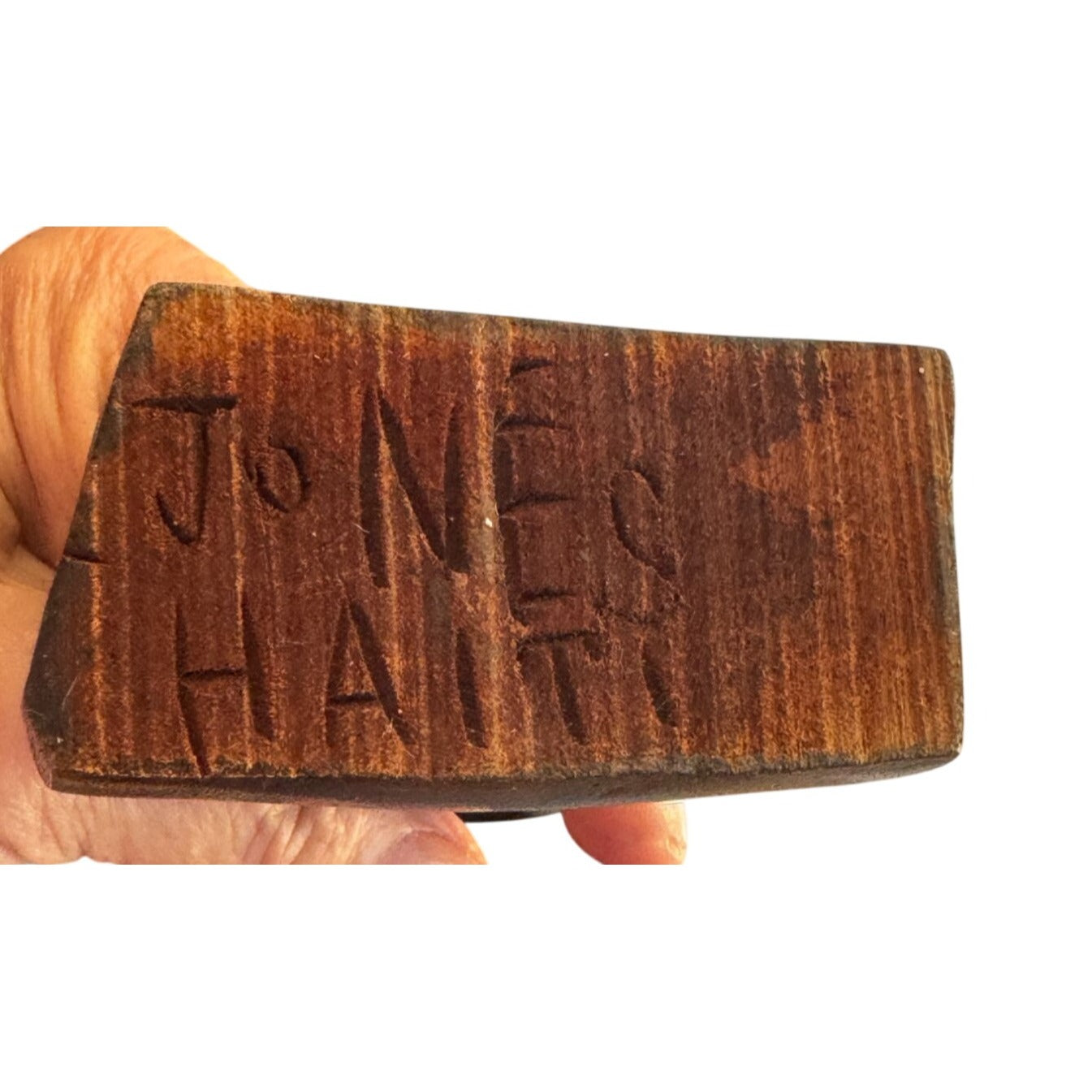 Haitian Folk Art Tribal Wood Carving Signed Jones Abstract Figure 10.5 Inch