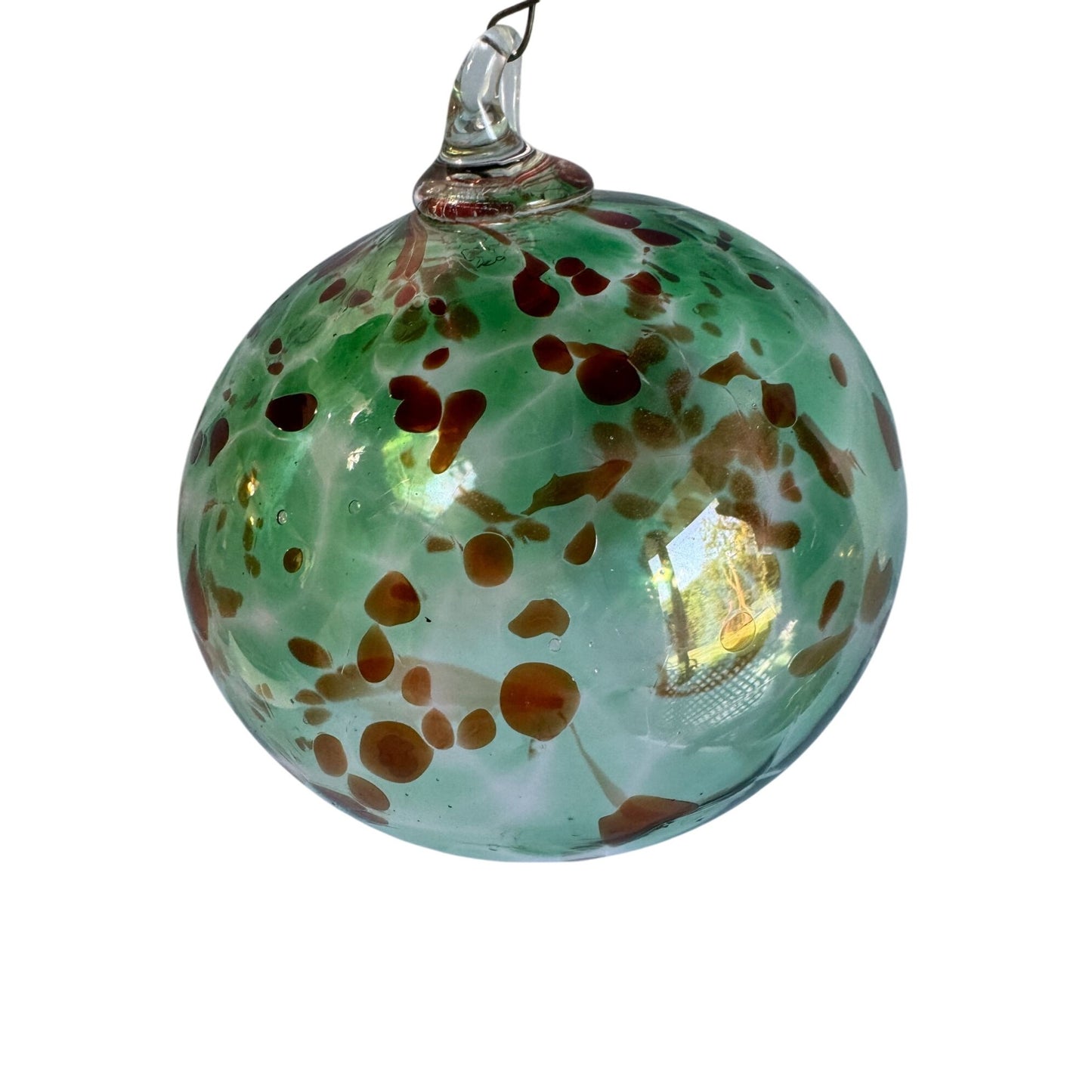 Handcrafted Glass Friendship Spirit Ball Ornament 4"