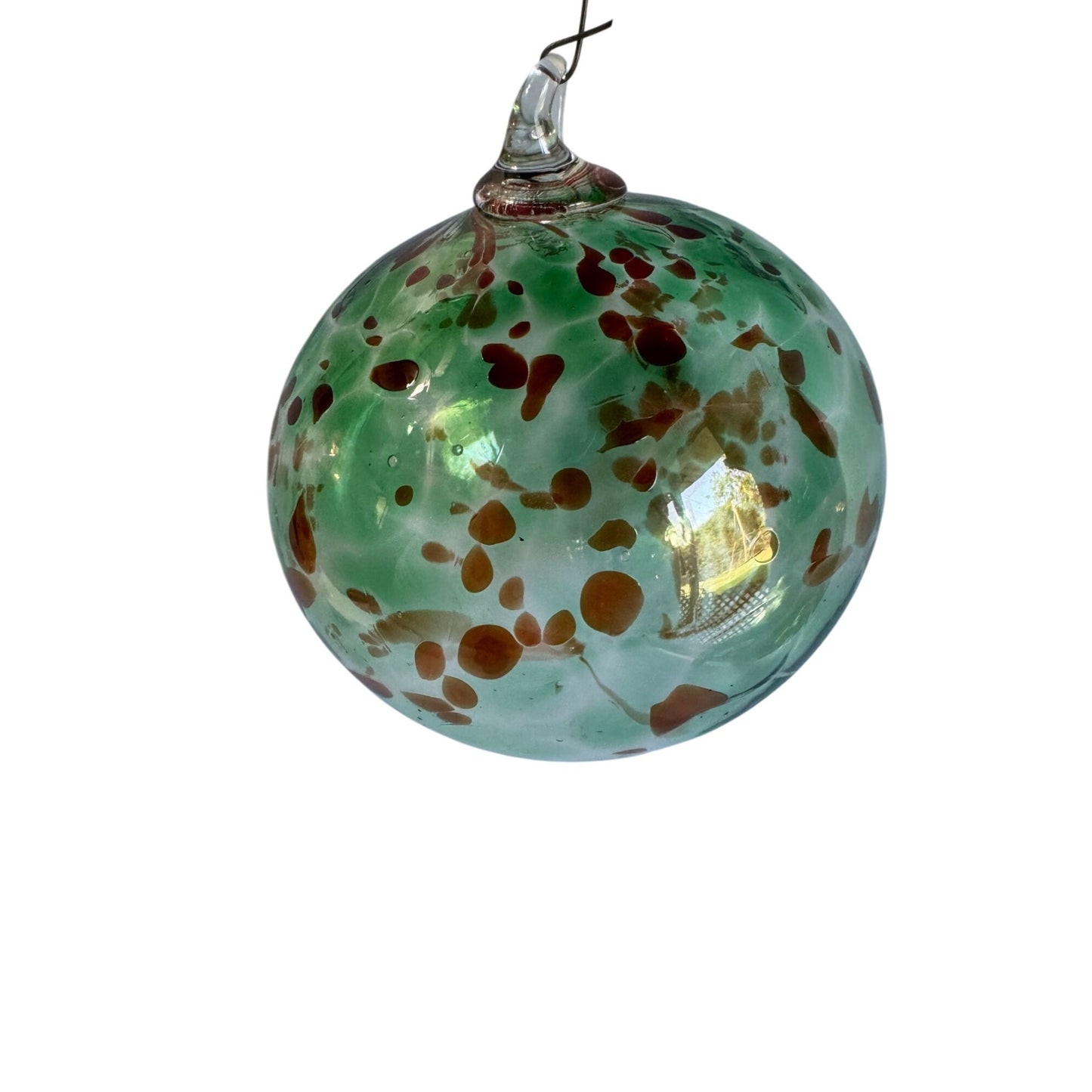 Handcrafted Glass Friendship Spirit Ball Ornament 4"