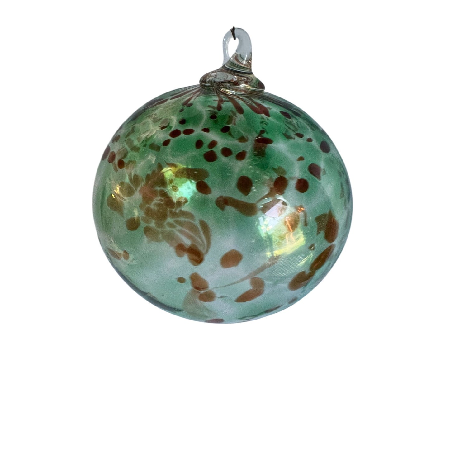 Handcrafted Glass Friendship Spirit Ball Ornament 4"