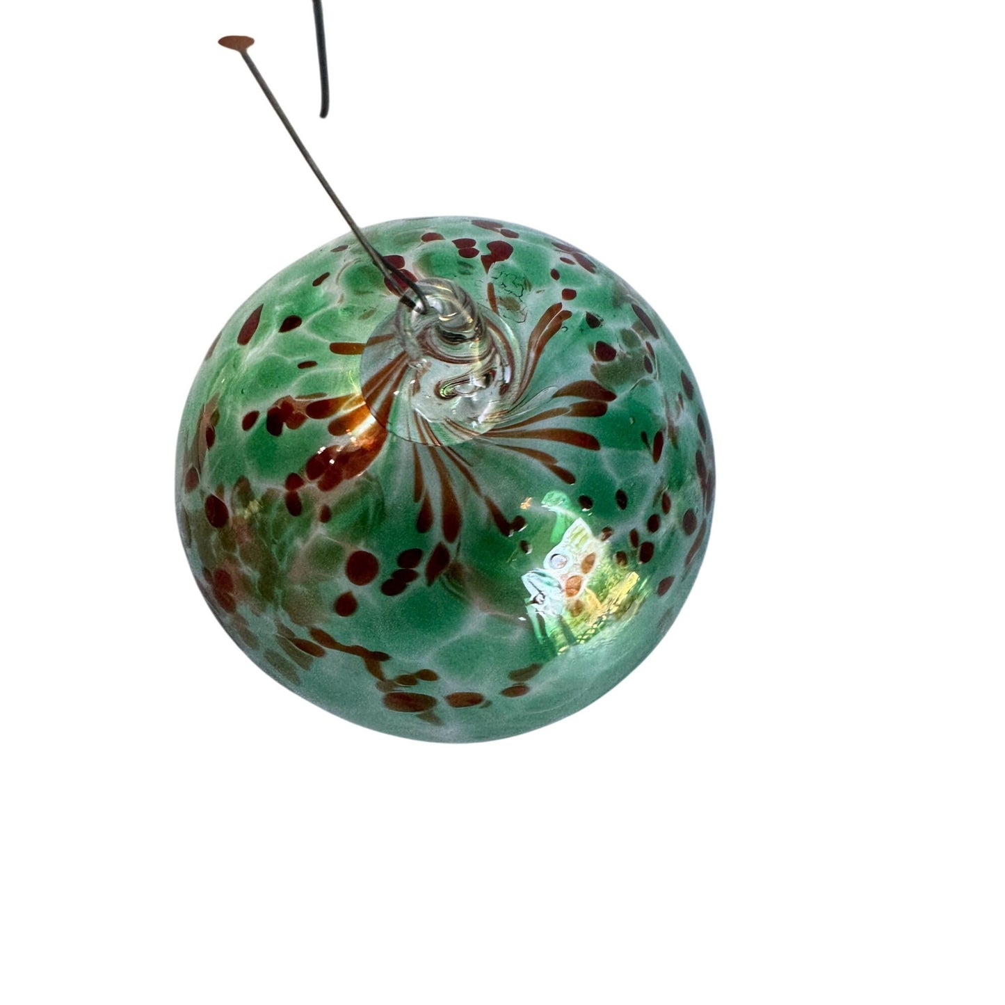 Handcrafted Glass Friendship Spirit Ball Ornament 4"