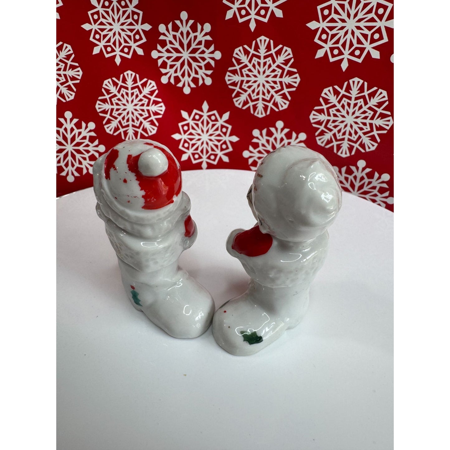 Vintage Japan Santa And Mrs Claus Porcelain Christmas Figurines 3.25"