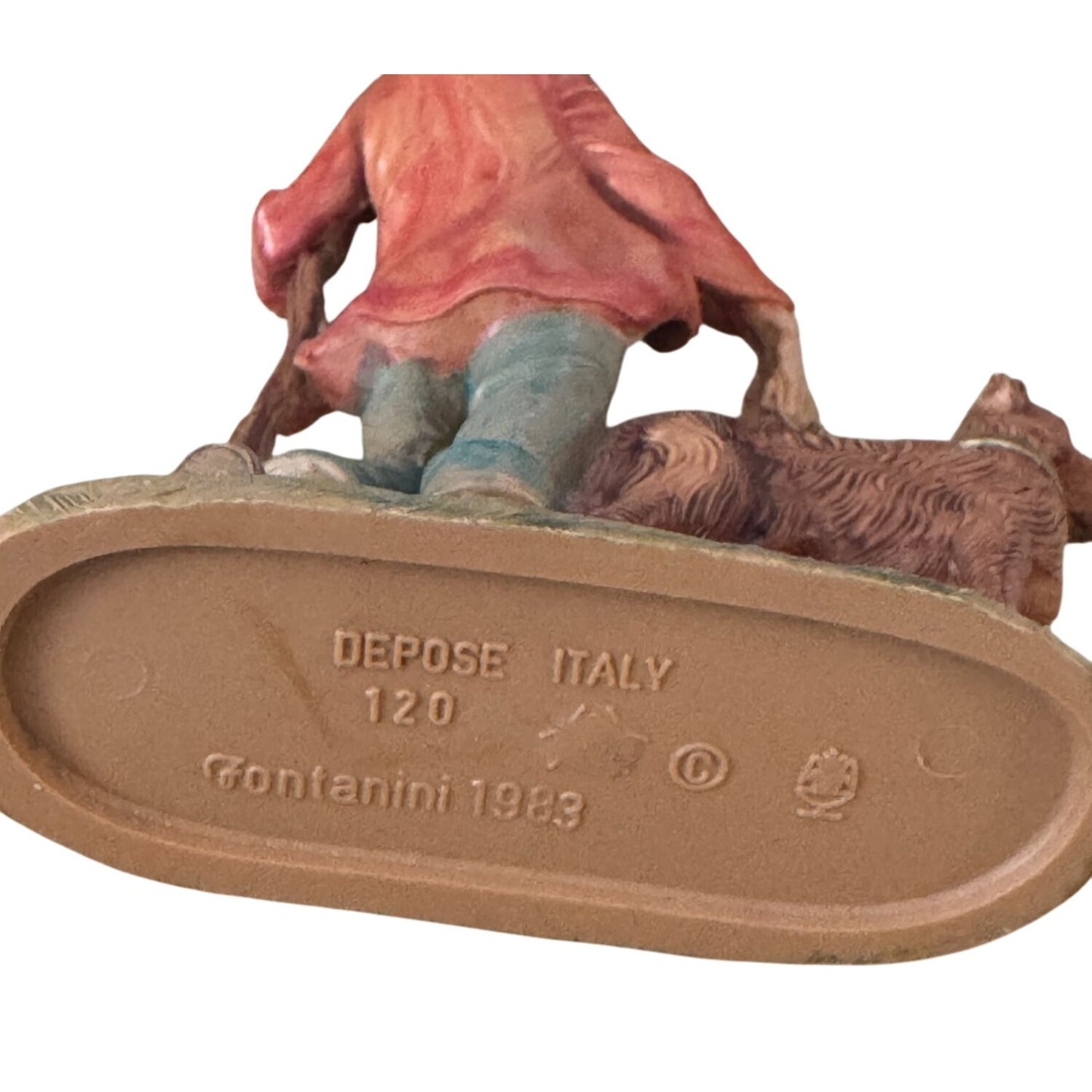 Vintage Fontanini 1983 Zacchariah & Dog Nativity Figurine Depose Italy 5"