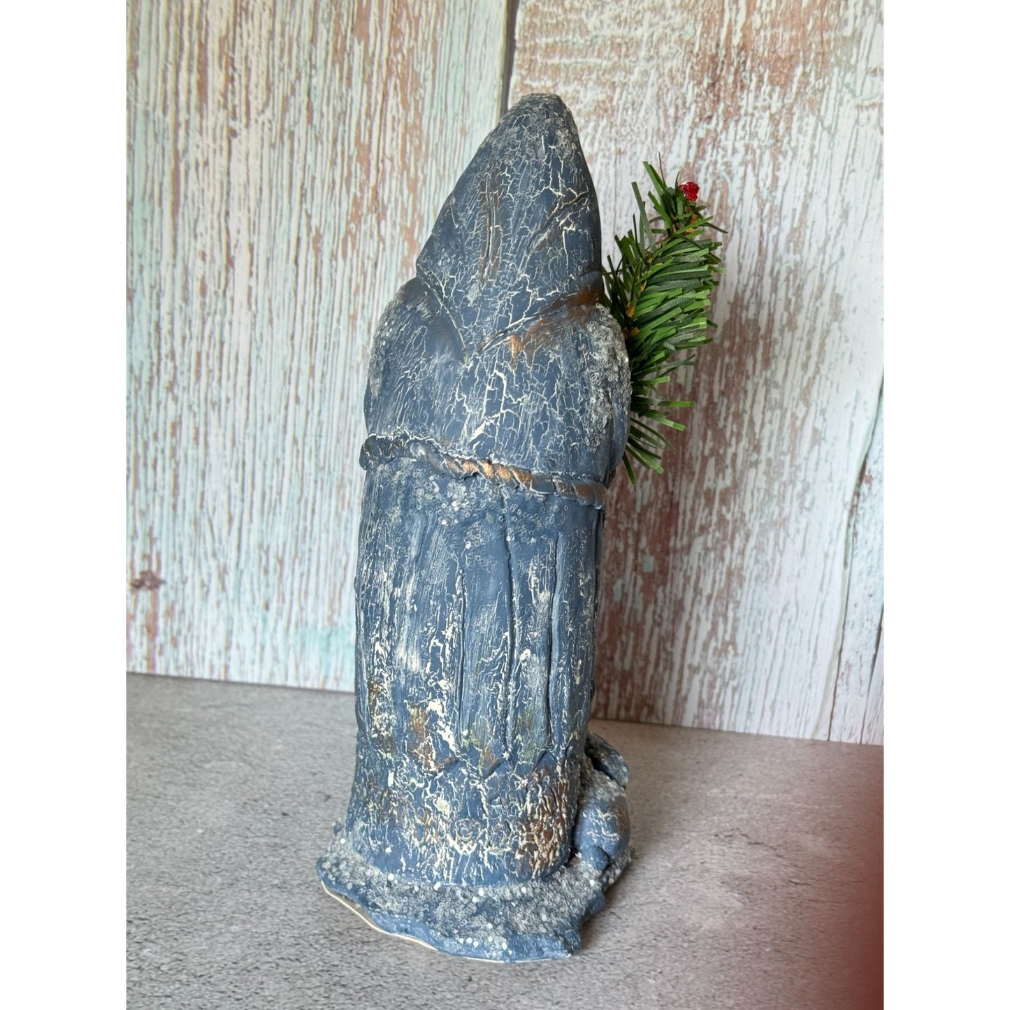 1995 Sandy Schull Originals Blue Santa W/Tree Candy Container Series 8" Collectible Figurine