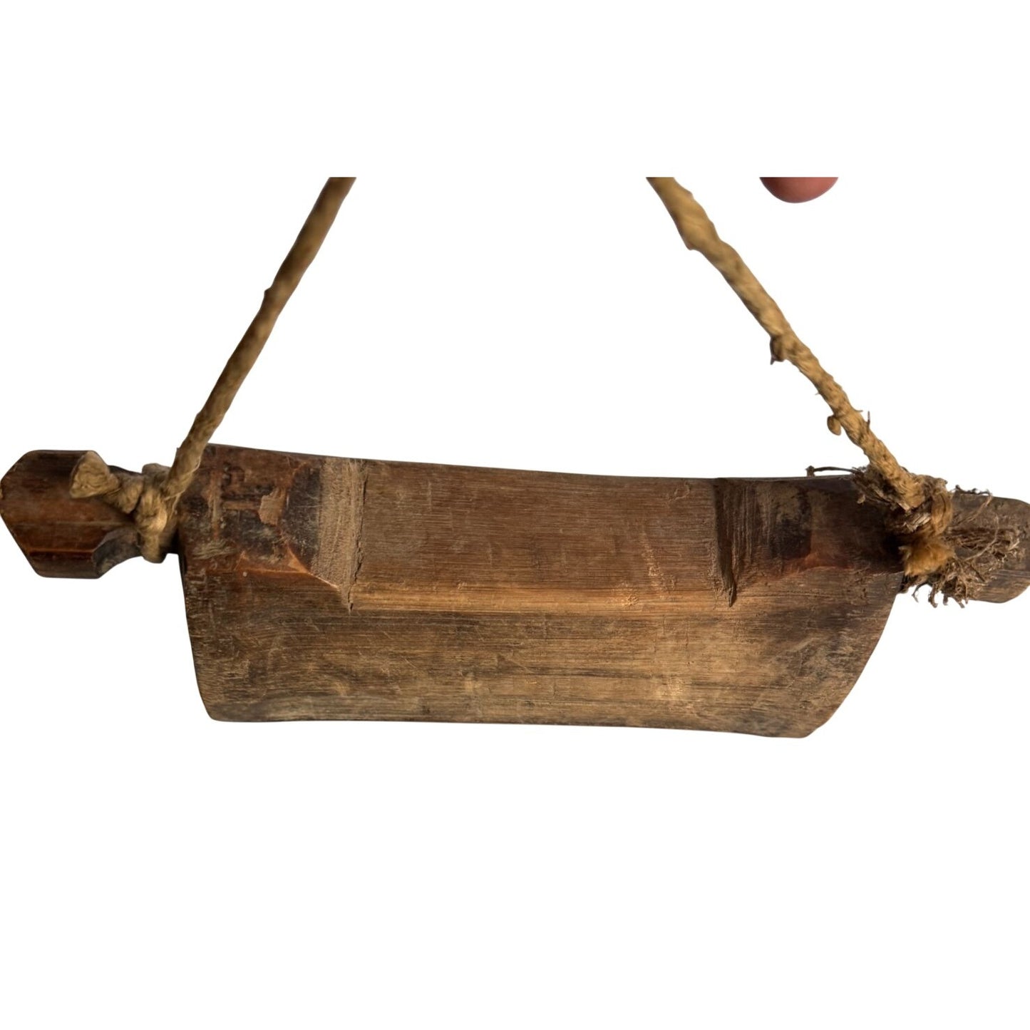 Primitive Wooden Cowbell Rustic Farmhouse Decor Brown Wood 9.5 x 4 Inches