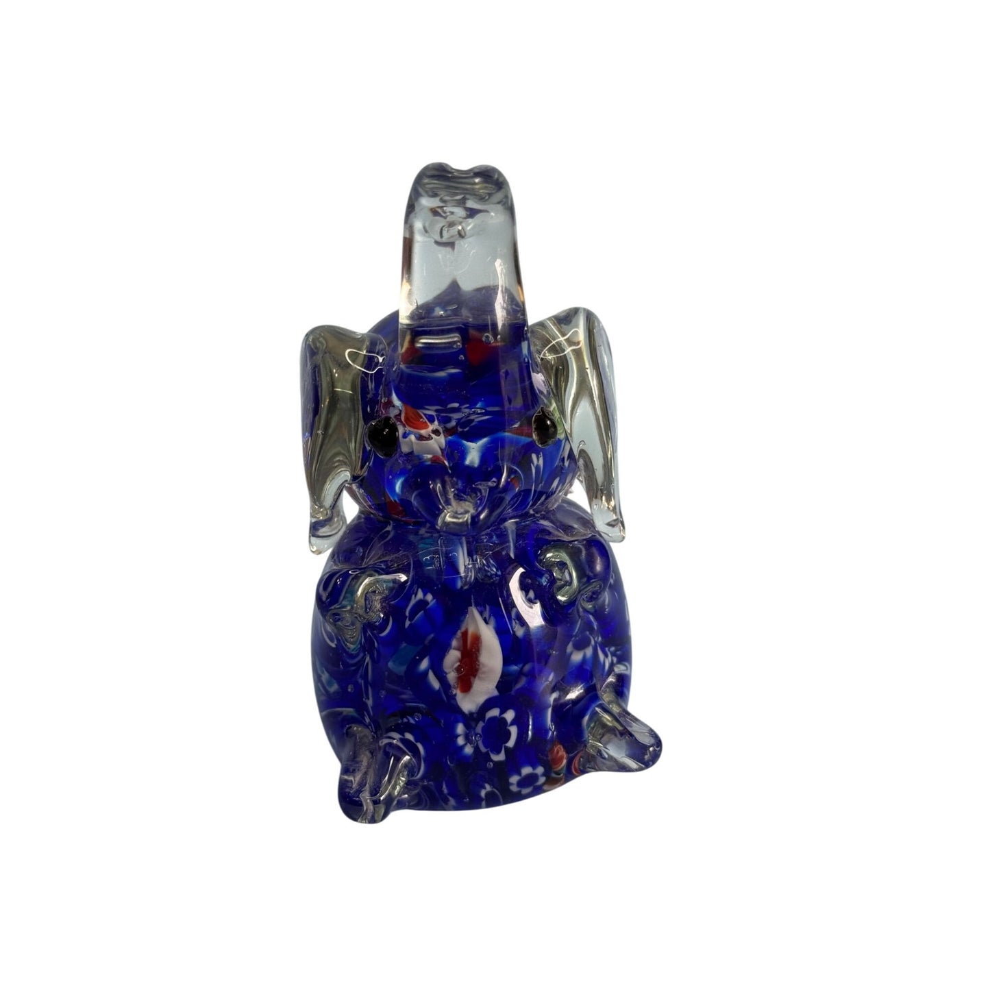 Venetian Millefiori Art Glass Elephant Figurine Paperweight 4.5"