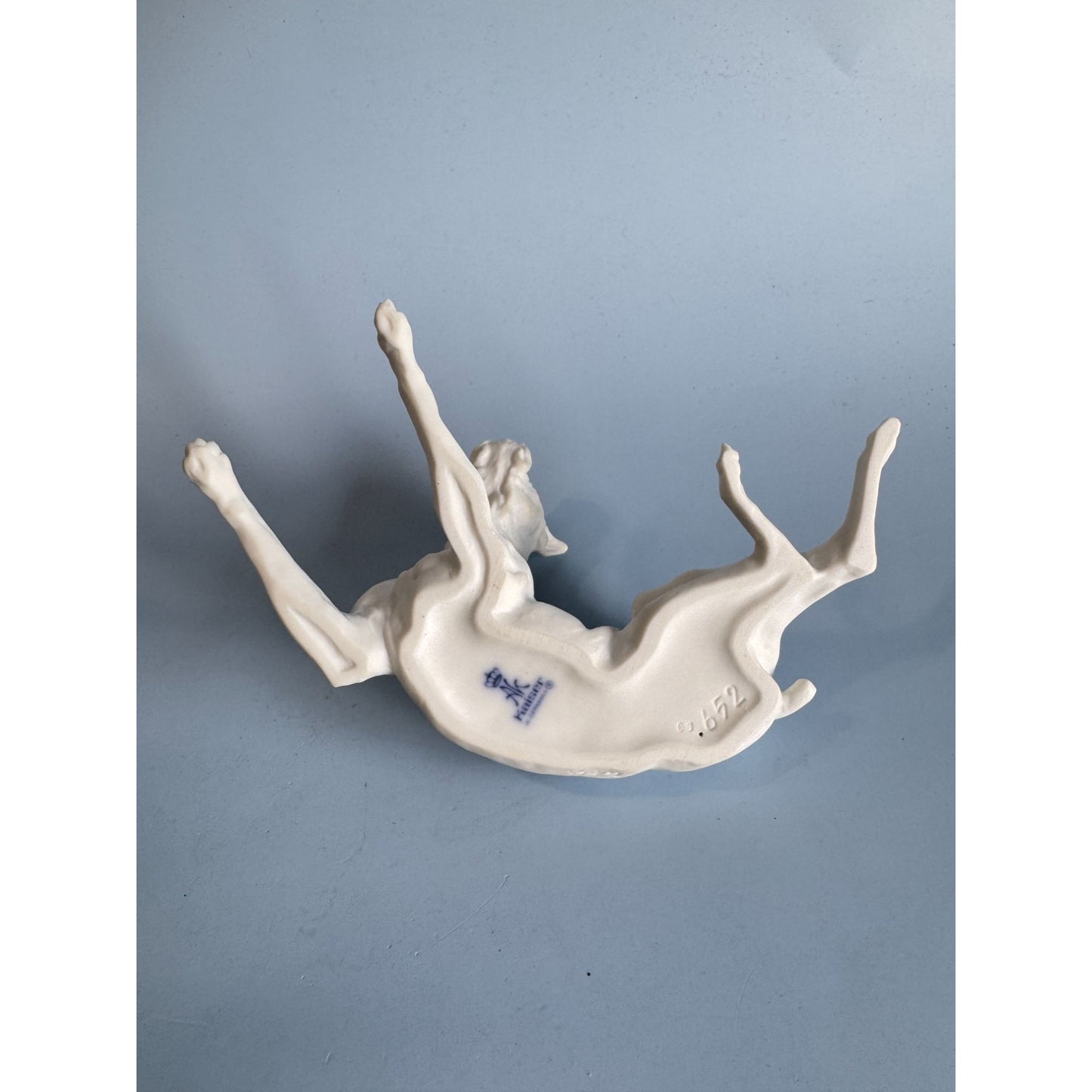 Vintage Kaiser Porcelain Boxer Dog Figurine 6.5" Long 3" High White Ceramic Art Germany Rare