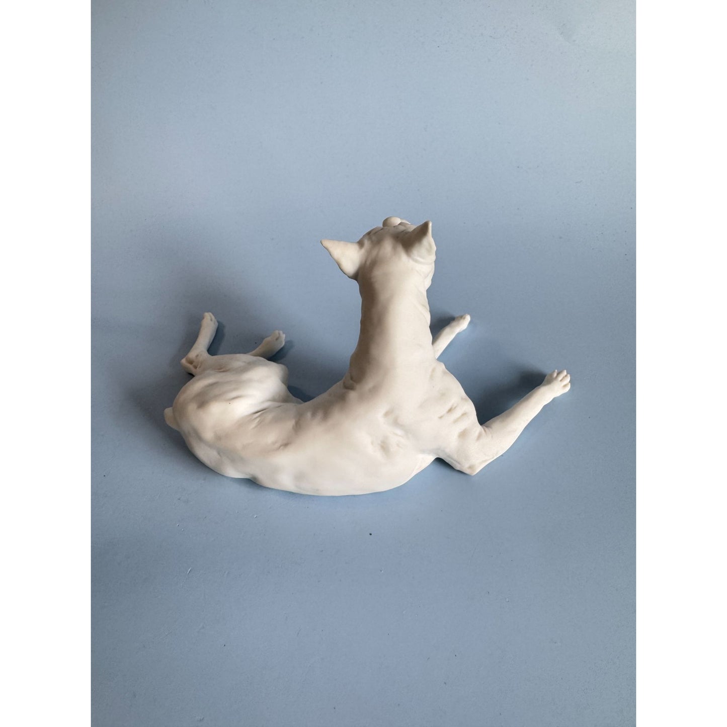 Vintage Kaiser Porcelain Boxer Dog Figurine 6.5" Long 3" High White Ceramic Art Germany Rare