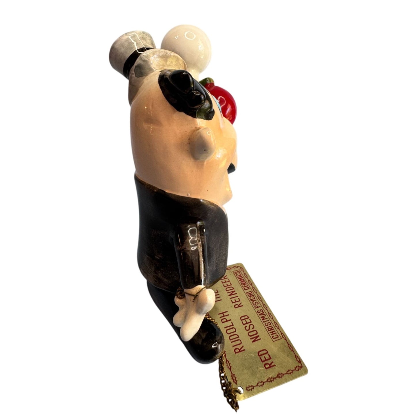 1960s Kreiss Psycho Ceramics “Rudolph the Red-Nosed Reindeer” w/ Woolworth’s Tag
