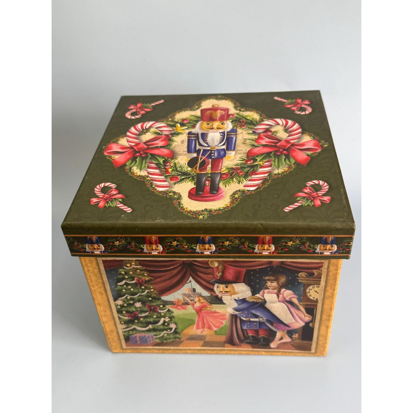 Christmas Nutcracker Nesting Boxes With Nutcracker Design 2-Piece Set Decorative Holiday Storage Or Gift Packaging