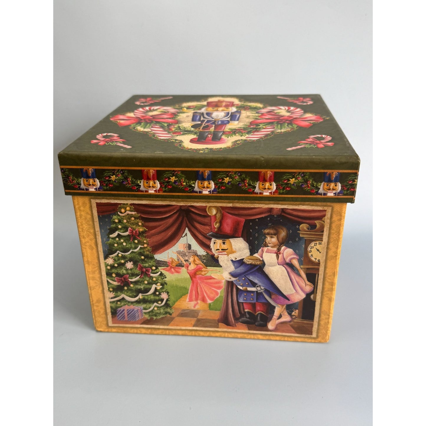 Christmas Nutcracker Nesting Boxes With Nutcracker Design 2-Piece Set Decorative Holiday Storage Or Gift Packaging