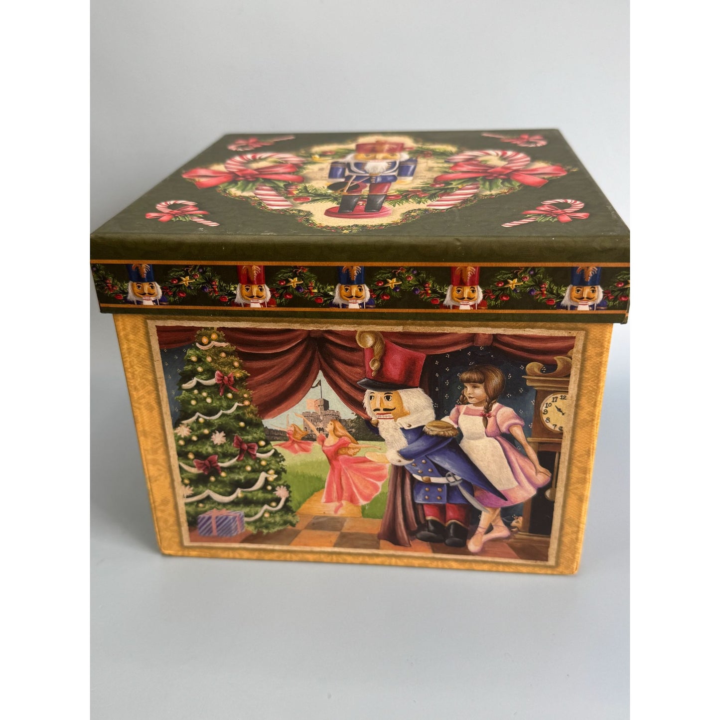 Christmas Nutcracker Nesting Boxes With Nutcracker Design 2-Piece Set Decorative Holiday Storage Or Gift Packaging
