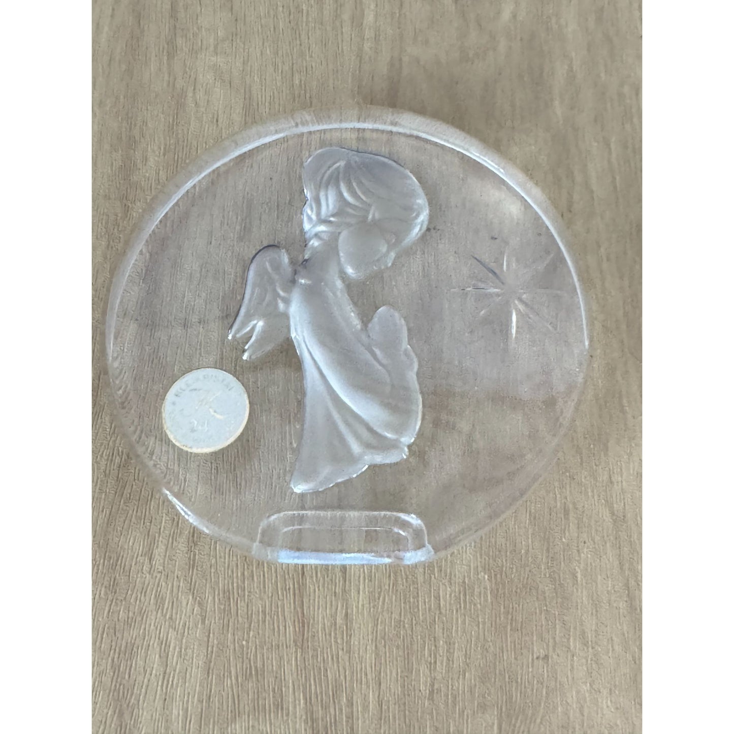 VTG Bleikristall Germany 24% Crystal Glass Praying Angel Sculpture Paperweight