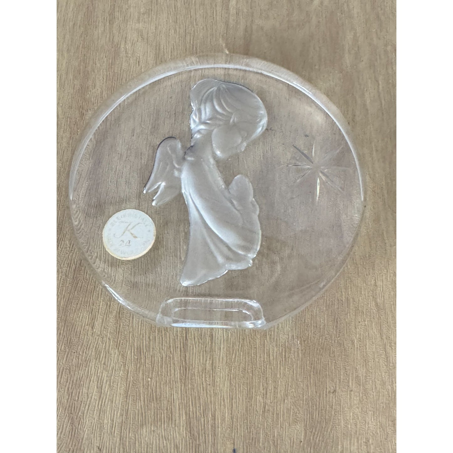 VTG Bleikristall Germany 24% Crystal Glass Praying Angel Sculpture Paperweight
