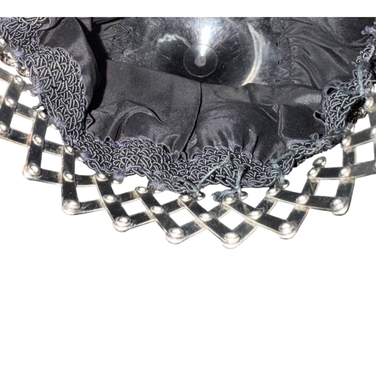 erman Art Deco Mesh Evening Purse Gate Frame Accordion Rhinestone 7 1/2"