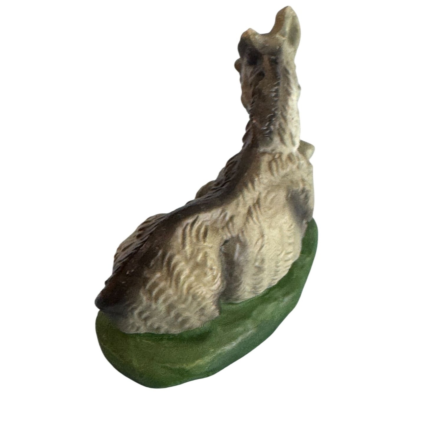 Midcentury Handmade Paper Mache Donkey Figurine Gray Green 4.5 Inch Japan