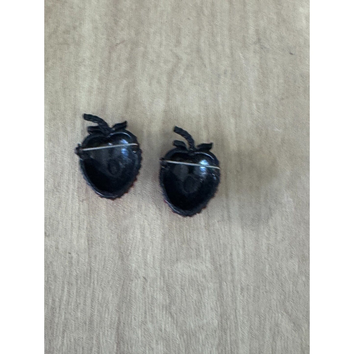 Vintage Classic Weis Red Rhinestone Strawberry Pins Missing 1 Rhinestone On One