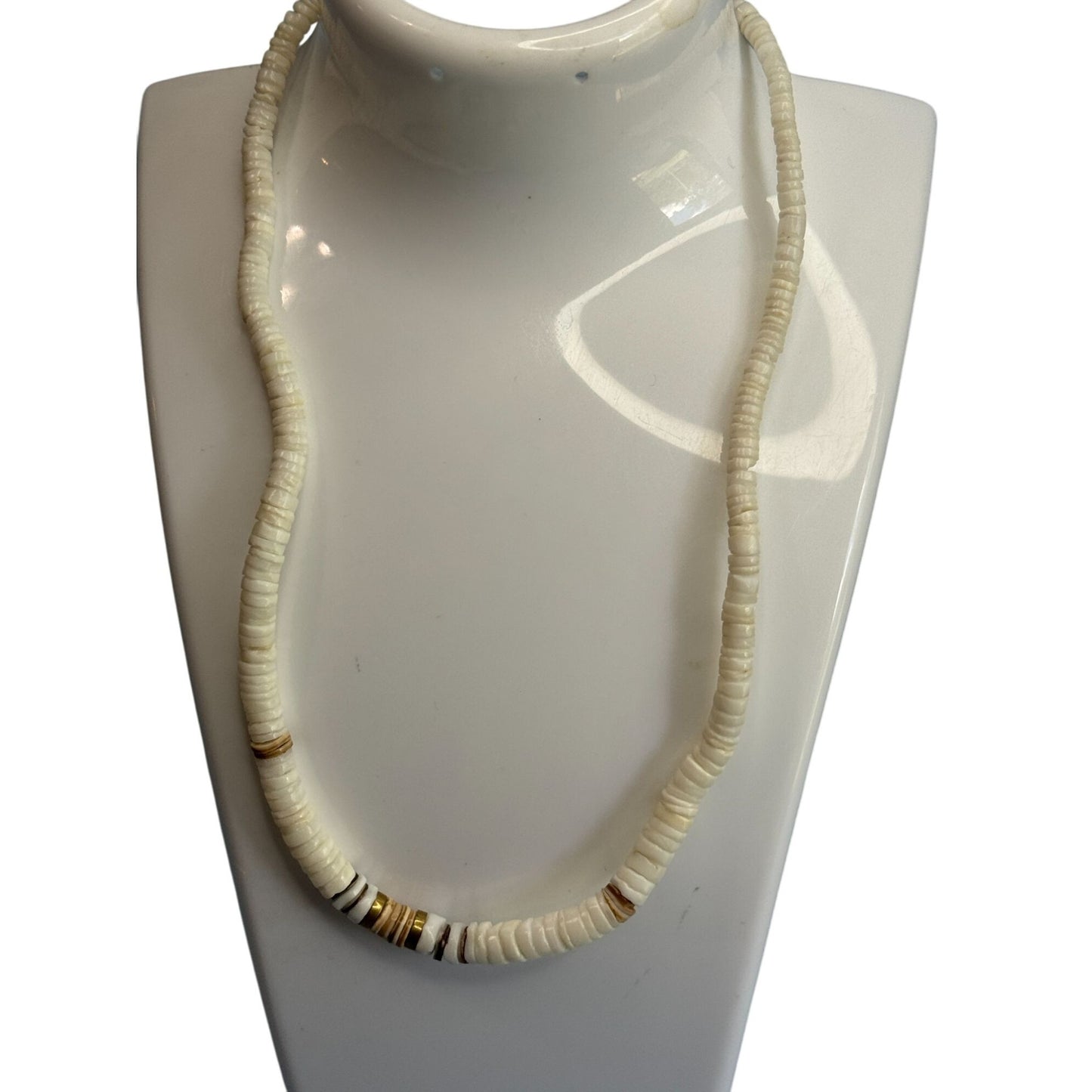 Vintage Puka / Heshi Choker Necklace Barrel Clasp 16"